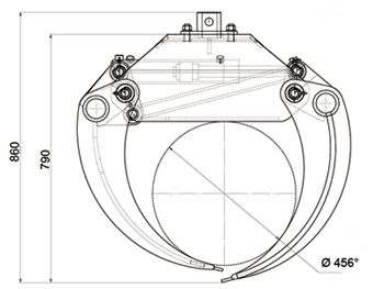 Dk-14 grappin forestier pour mini-pelle 3.5-7 tonnes - deleks srl_4