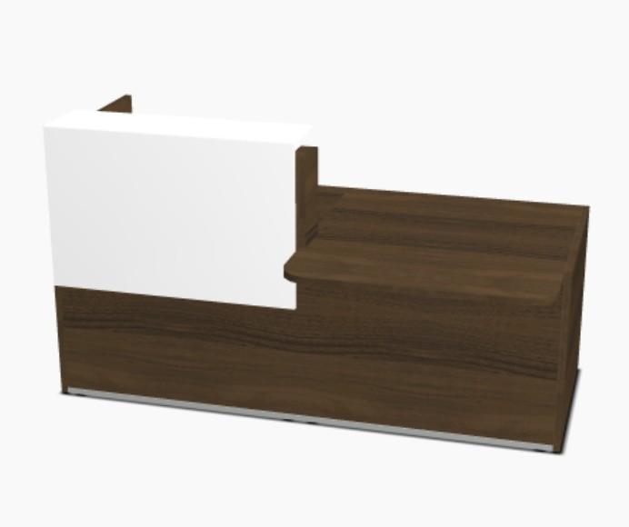 Bureau d'accueil lumineux Tera - MDD - 246, Blanc mat, Droite, Noyer Canaletto_4