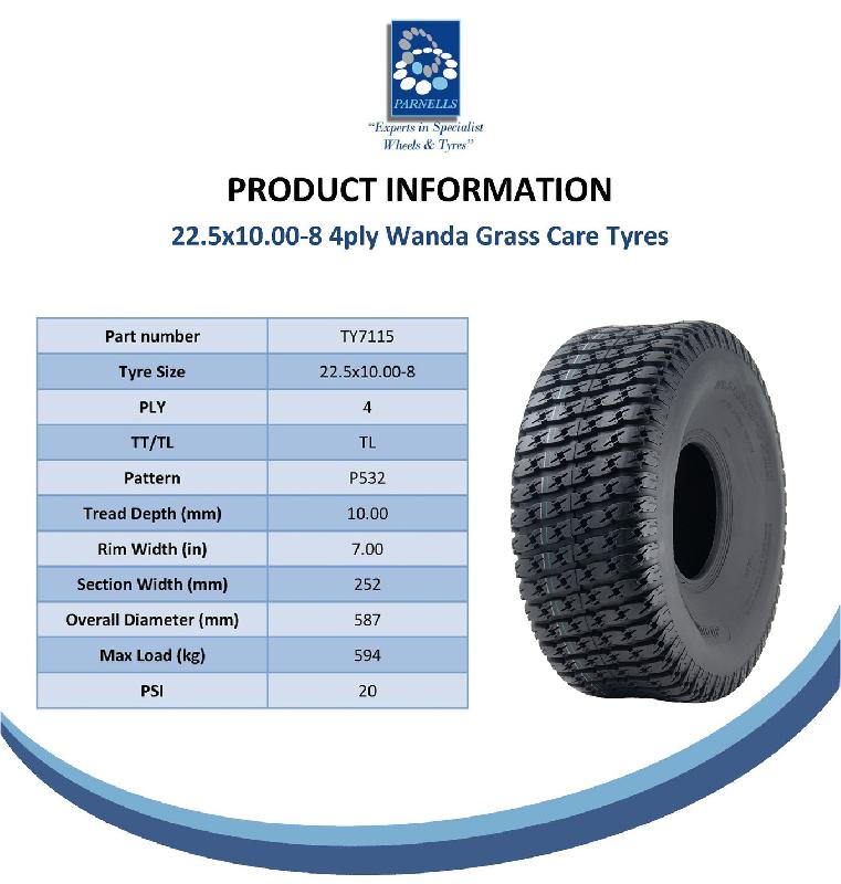 22.5x10.00-8 4ply Grass Tyre pour John Deere Gator, Turf Lawn, Utility (Set of 4)_4