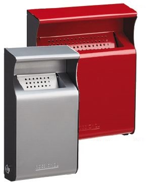 Cendrier mural d'extérieur en acier poudré anti-UV - serrure à clé triangulaire - capacité 2L - Kopa_4