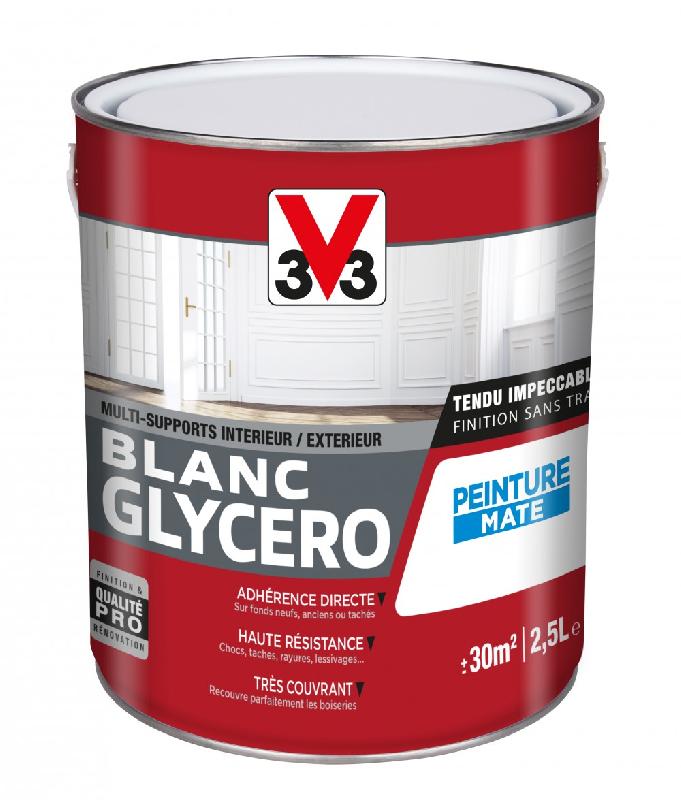 Peinture multisupport - glycéro blanc mat V33, 2.5 l pour intérieur/extérieur et surfaces difficiles_4