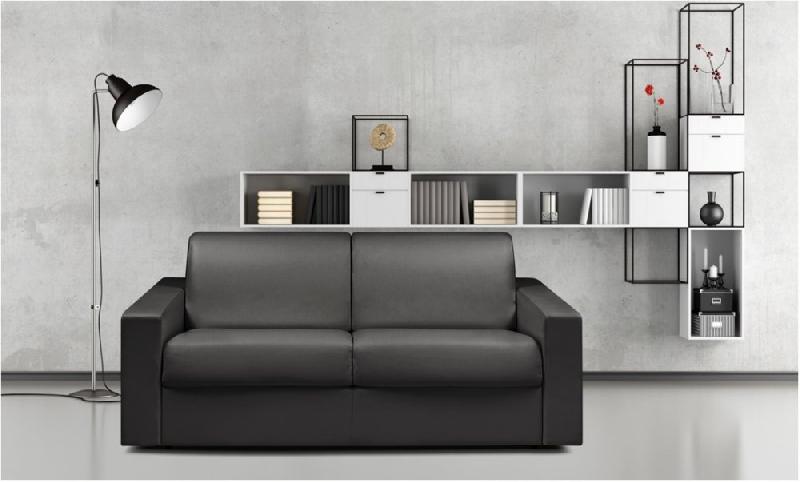 Canapé convertible Midnight Express 120 cm - Matelas 16 cm mousse polyuréthane - Revêtement noir_4