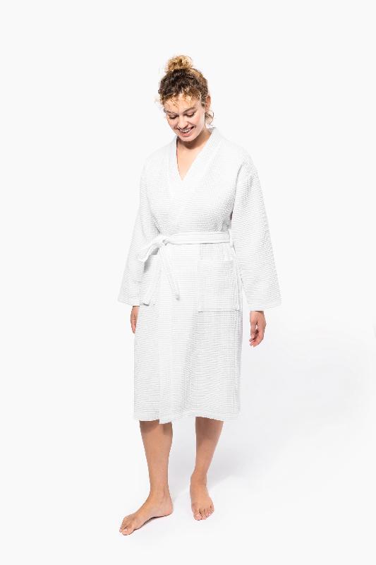 Peignoir kimono nid d'abeille - 100% coton - Réf: K122 - Kariban_4