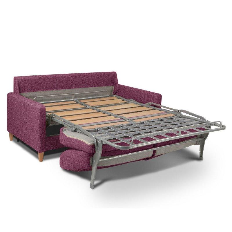 Canapé convertible OGGETTO - Matelas 16 cm - Système express - Sommier à lattes 160 cm - Tweed rose - RENATONISI_4
