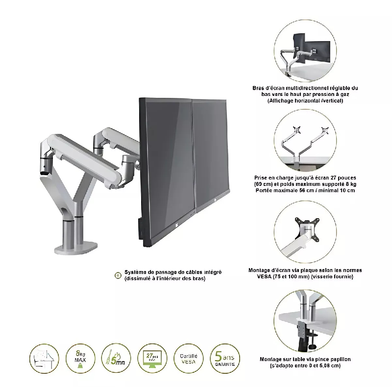 Bras articulé double écran métal JAMY_4