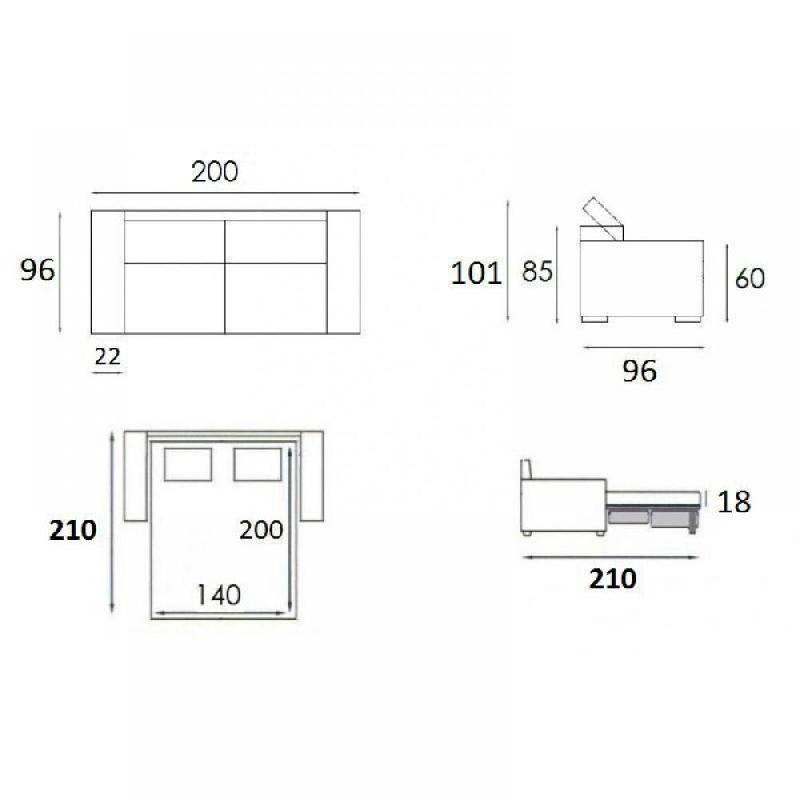 Canapé convertible express IMOLA - Matelas 18 cm - Couchage 140x197 cm - Mousse polyuréthane haute résilience - Blanc cassé_4