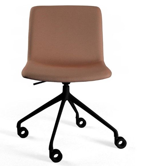 Koda Swiveling Metal - Chaise de bureau avec pied en métal noir ou alu, coque tapissée et options de mécaniques_4