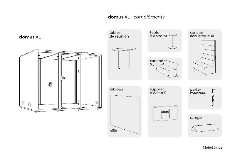 Cabine acoustique 6 personnes domus xl - MOBEL LINEA - gris anthracite , gris_4