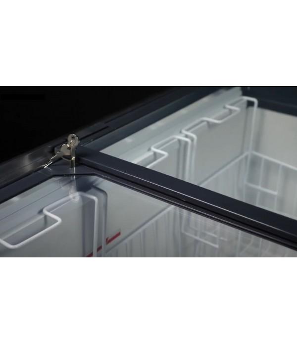 Congélateur bahut coffre 445 litres - froid statique, serrure, portes coulissantes en verre incurvé - CHR_4