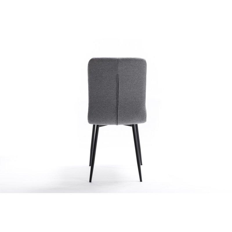 Lot de 2 chaises Sylvio - Tissu gris - Structure bois et métal - Design chic et confortable_4
