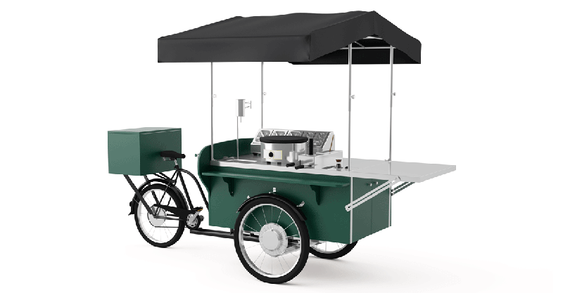 Triporteur professionnel pour la vente de crêpes sans crepiere ni distributeur a pates_4
