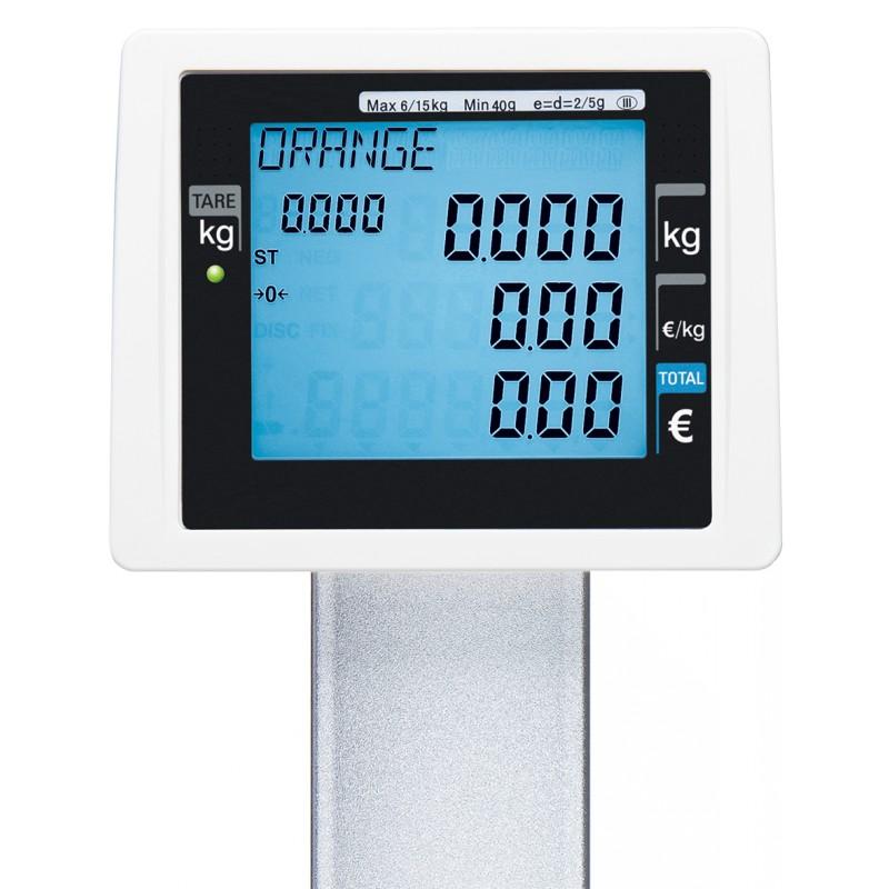 Balance poids-prix avec ticket 15 kg avec colonne conforme à la réglementation loi fiscale_4