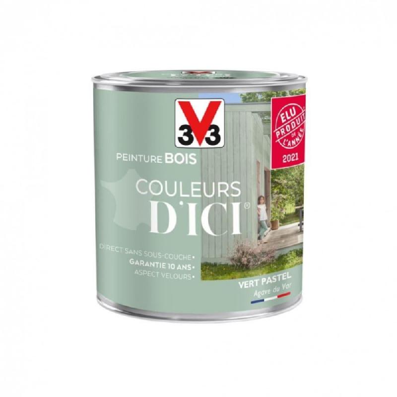 Peinture bois extérieur et intérieur Couleurs d'ici® V33 - Vert pastel velours - 0.5L - Acrylique - Garantie 10 ans_4