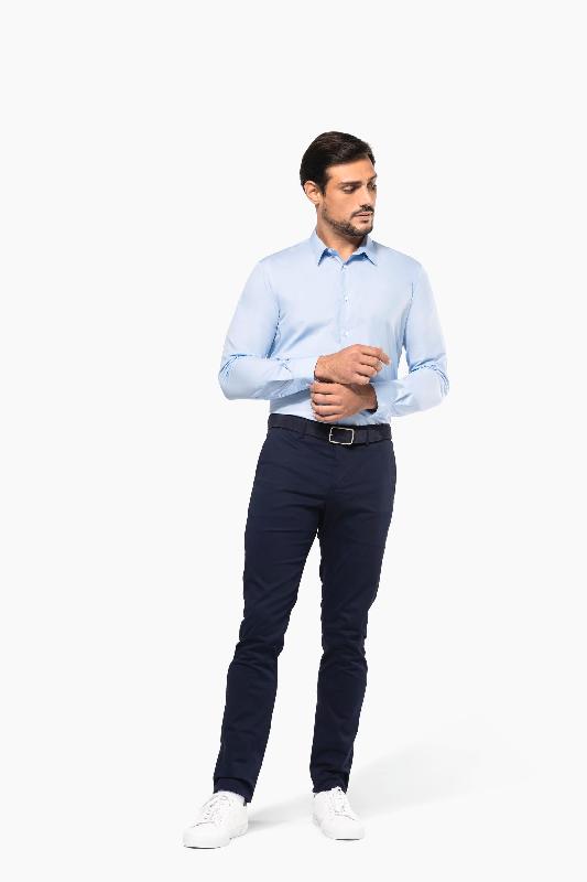 Chemise de travail popeline manches longues homme - Réf: PK500 - 100% coton biologique - Kariban Premium_4