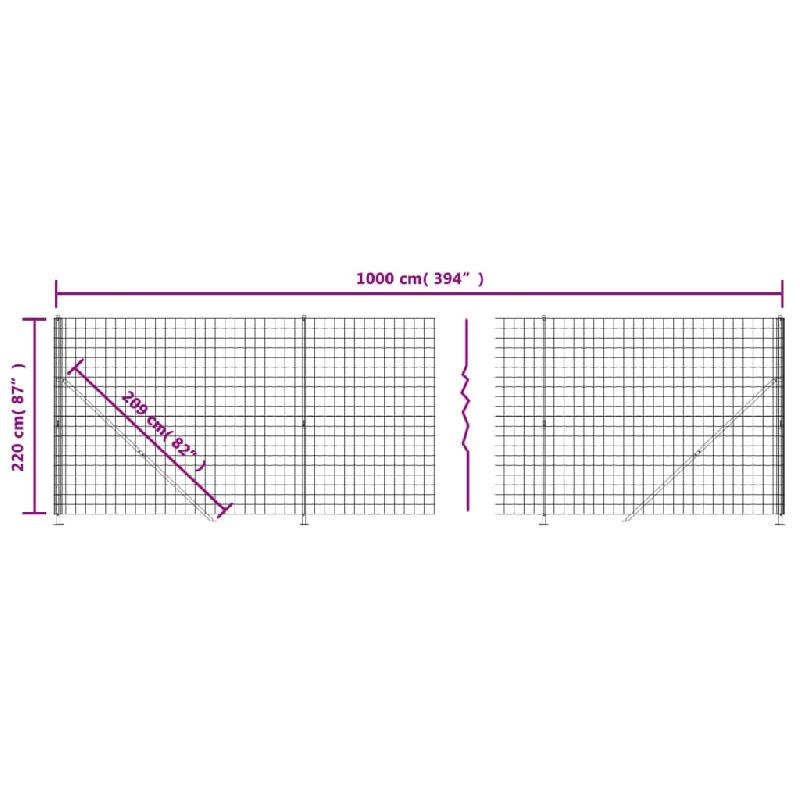 Vidaxl clôture en treillis métallique avec bride vert 2,2x10 m 154183_4