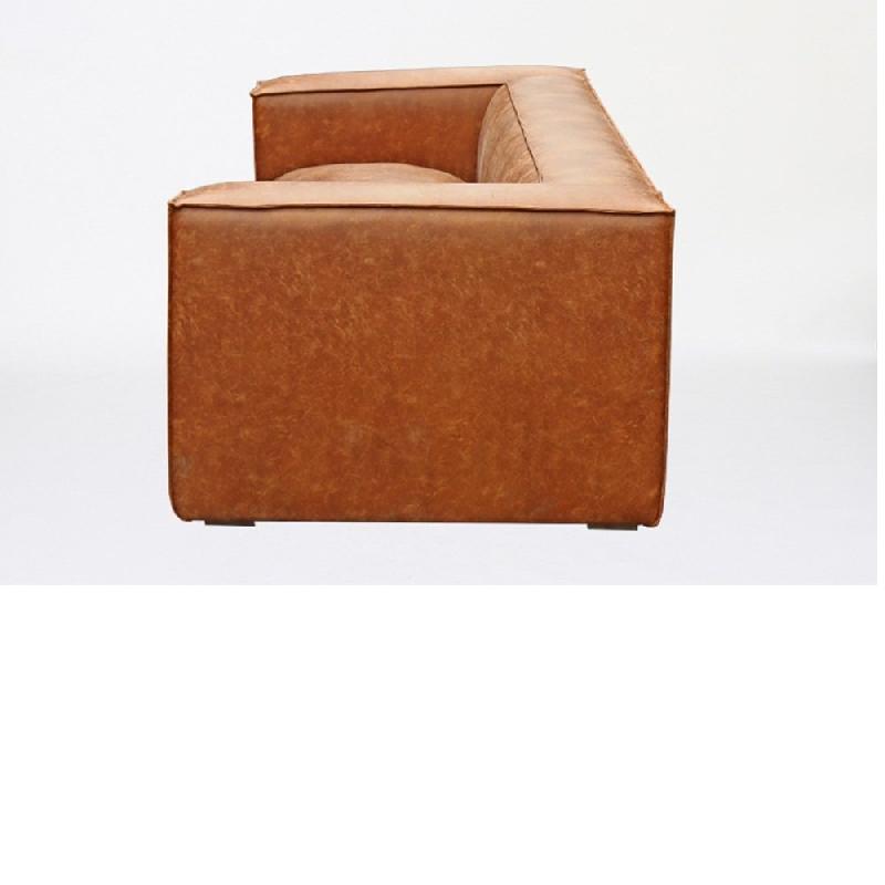 Canapé Hazou marron clair 4 places - Design chic et contemporain - L280 x H68 x P99 cm_4