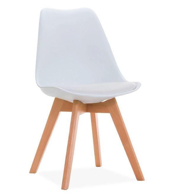 Chaise de restaurant - design scandinave - bois de hêtre et coque en polyuréthane - coussin simili cuir - vendue par lot de 4_4