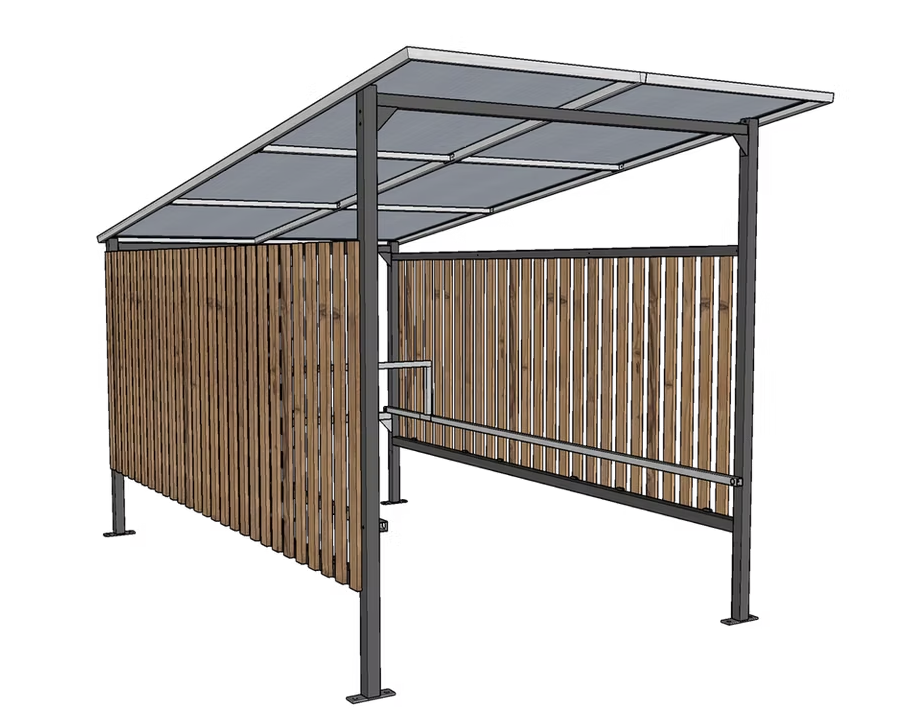 Abri pour chariot à toiture droite en pente - Profondeur 4350mm x l2330mm x h2600mm - EVO 5 - Le temple du mobilier_4