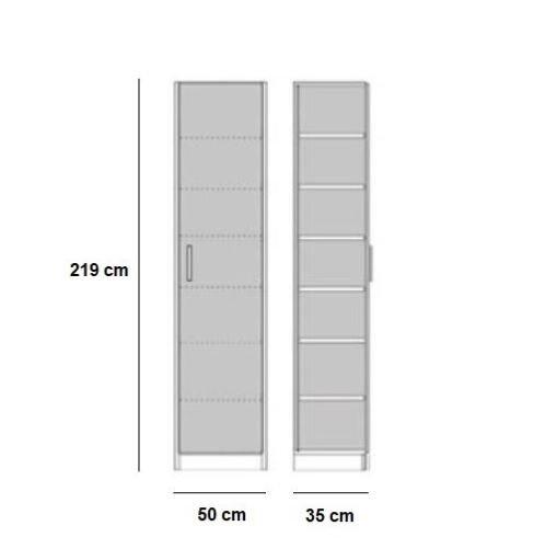 Composition lit escamotable angle Vertigo Sofa blanc avec canapé anthracite 160x200 - 411 x 100 cm - Avec colonnes de rangement_4