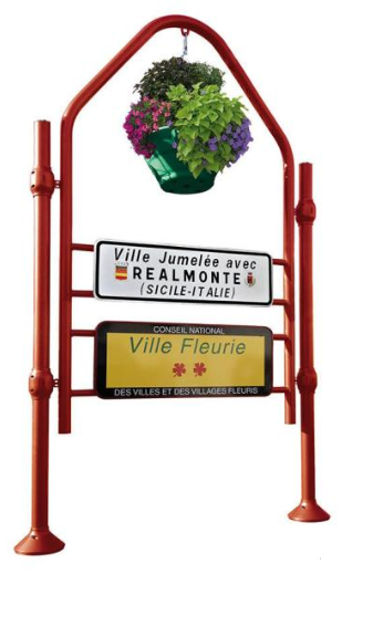 Panneau entrée de ville Province - Hauteur 3140 mm - Largeur 1722 mm - 4 pommeaux au choix - Structure acier_4