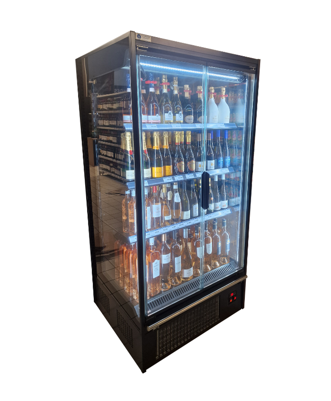 Vitrine réfrigérée verticale SLIM portes battantes en verre - économie d'énergie, dimensions 1m à 2m50_4