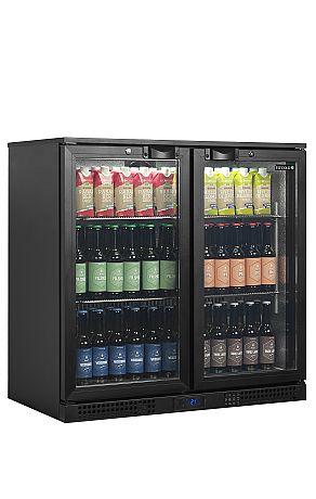Arrière - bar 2 portes vitrées à charnières et 4 clayettes chromées - 188 L | Tefcold - BA21H_4