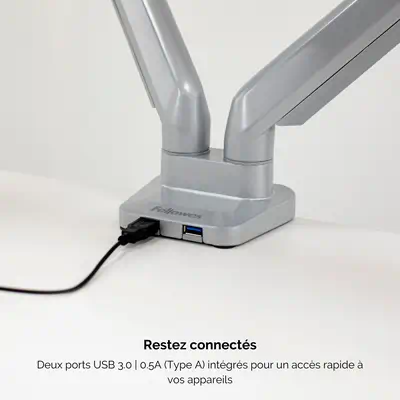 Bras porte-écrans double Platinum Series - Argent_4