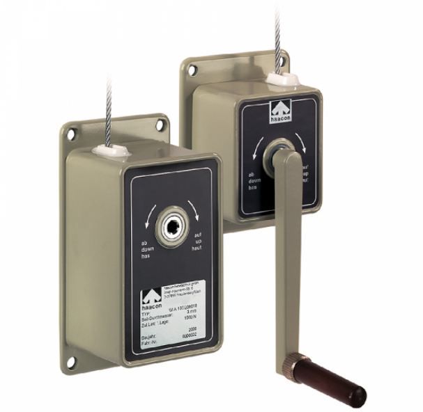 4483 - Treuil manuel à câble électro-zingué Haacon France - capacité 650 kg, options de manivelle de sécurité_4