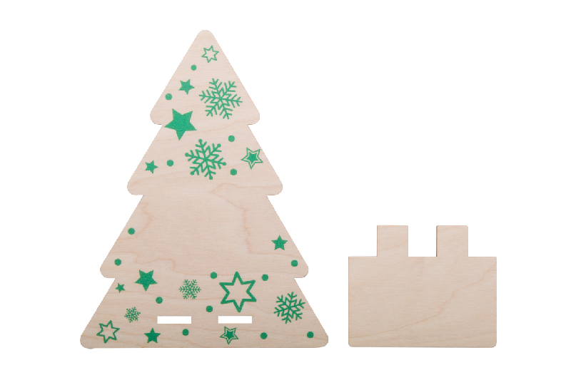 Sapin support téléphone en contreplaqué de bouleau - couleur verte - livré à plat_4