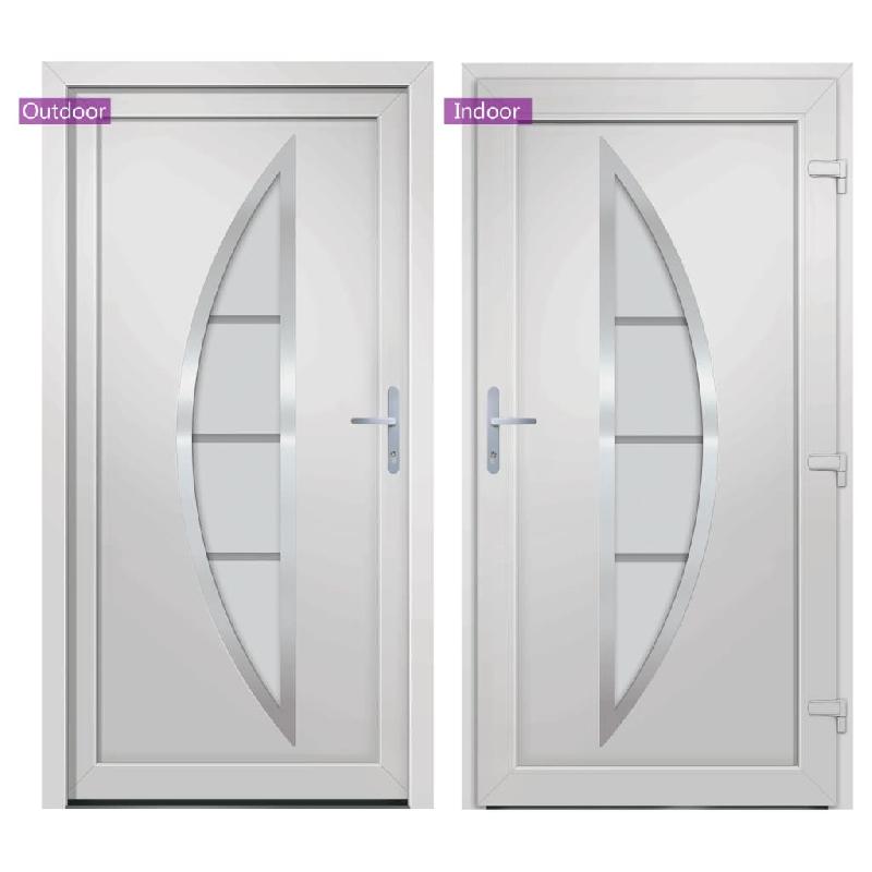 Vidaxl porte d'entrée blanc 88x200 cm pvc 3187867_4