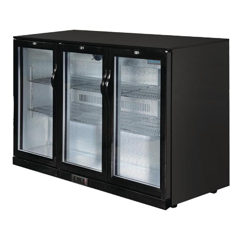 Arrière-bar trois portes pivotantes Série G noir 320L | Polar - GL014_4