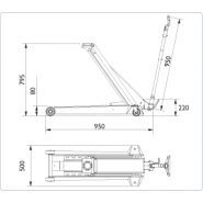 Cric rouleur DK20HLQ - AC Hydraulic - haute levée pour SUV et camionnettes - capacité 2,0T_4