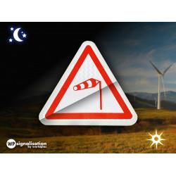 Panneau de danger A24 - Vent latéral - différentes dimensions et matières disponibles_4