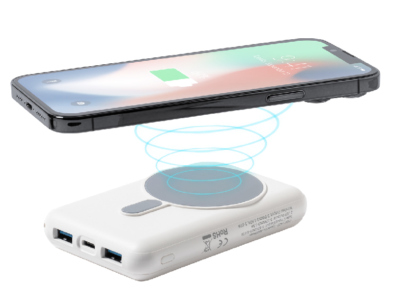 Powerbank - Batterie externe 8000 mAh - Chargeur solaire, charge rapide sans fil magnétique 15W, ports USB et USB-C_4