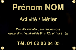 Plaque d'entreprise professionnelle en plexiglas - Résistante aux UV et intempéries - Épaisseur 3 à 5 mm - Gravure en creux au dos_4