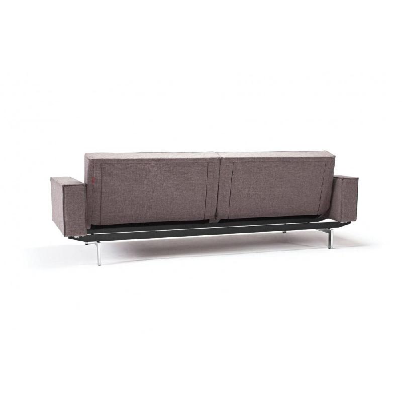 Canapé-lit convertible Innovation Living Splitback Chrome avec accoudoirs - 115x210 cm - Tissu Mixed Dance Grey_4