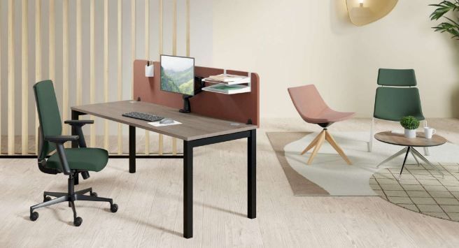 Bureau d'entreprise open space fixe classique - Gamme OPTIM' - Plateau mélaminé 25 mm et options personnalisables_4