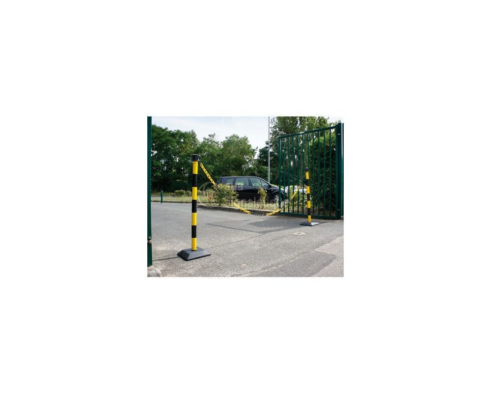 Poteau de signalisation - 1632187 - AUA Signalétique - PVC rouge/blanc - Socle lesté 5.5kg_4