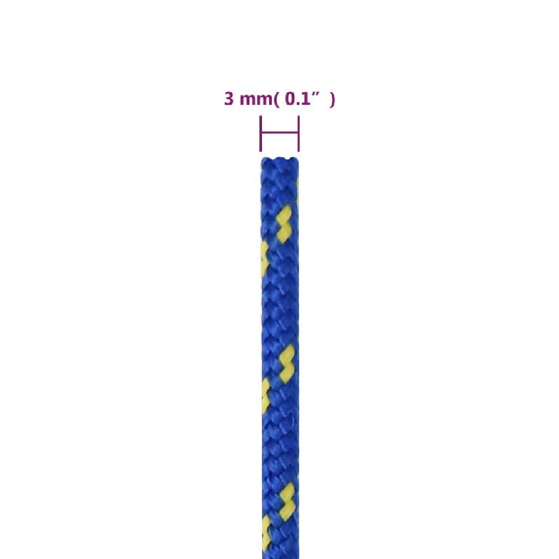 Vidaxl corde de bateau bleu 3 mm 100 m polypropylène 152430_4