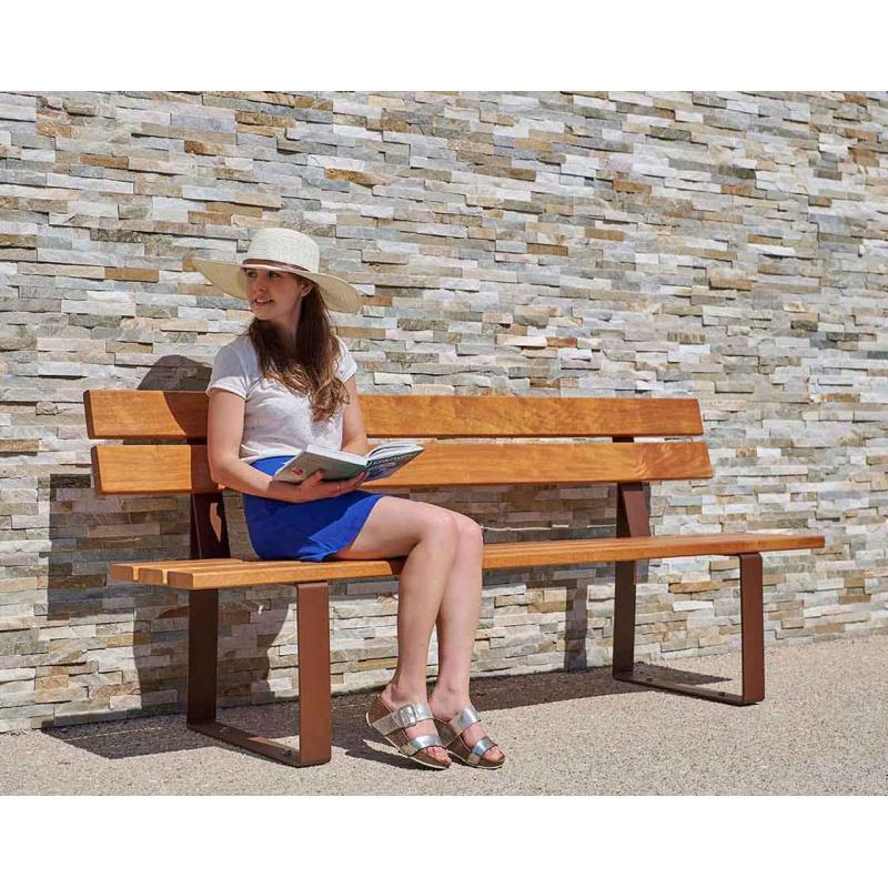 Banc RIGA bois et acier_4