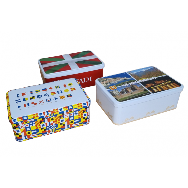 Boîte décorée en acier étamé JUNIOR 195 x 130 x 72 mm - 