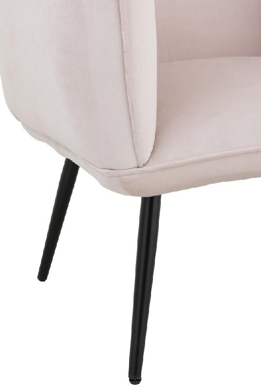 Fauteuil luxe rose clair - structure en métal - revêtement en fibre textile - dimensions L70 x H79 x P60 cm_4