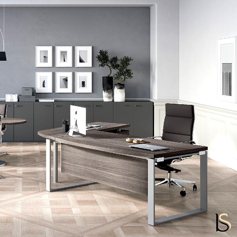 Bureau X time Ring avec retour et caisson - Quadrifoglio. - Orme, Droite, 284_0