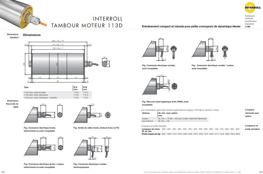 113d - tambours moteurs - interroll - longueur de virole max. Sl: 900 mm_5