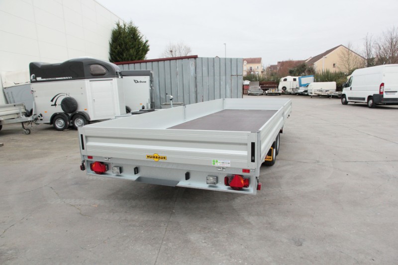 Remorque plateau HUMBAUR HT 256221 GR - 2 essieux, ridelles alu, structure modulaire_4