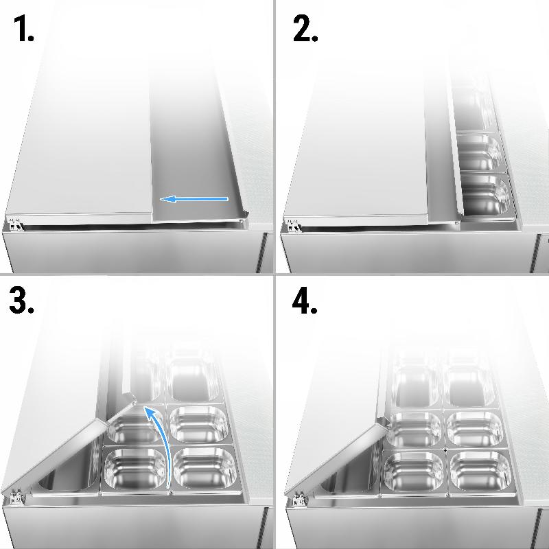 Saladette réfrigérée à capot et dessus planche à découper - 1 porte_4