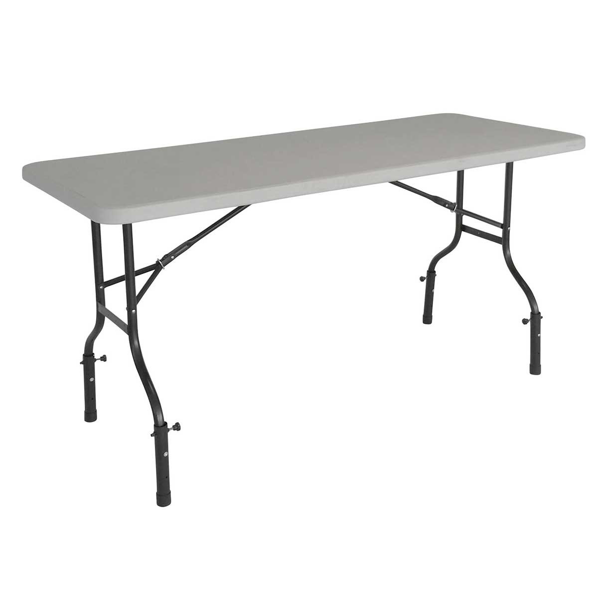 Table pliante 180 cm avec 4 réhausseurs - Nappe stretch noire - Hauteur ajustable jusqu'à 90 cm_4