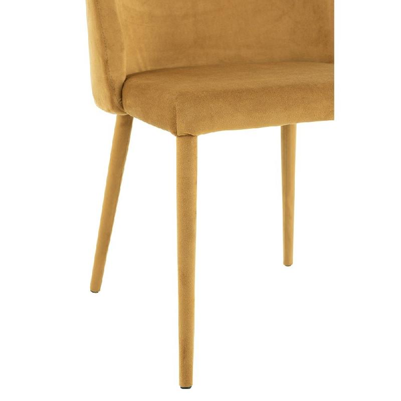 Chaise de réunion CHEZA ocre - tissu velours ultra doux - structure métallique - dimensions L58xH80xP51 cm_4