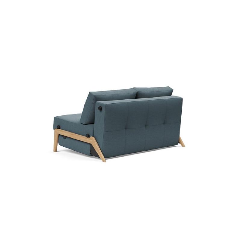 Innovation Living - Canapé design Cubed Wood 02 convertible lit 140x200 cm - tissu Vivus Dusty Blue_4