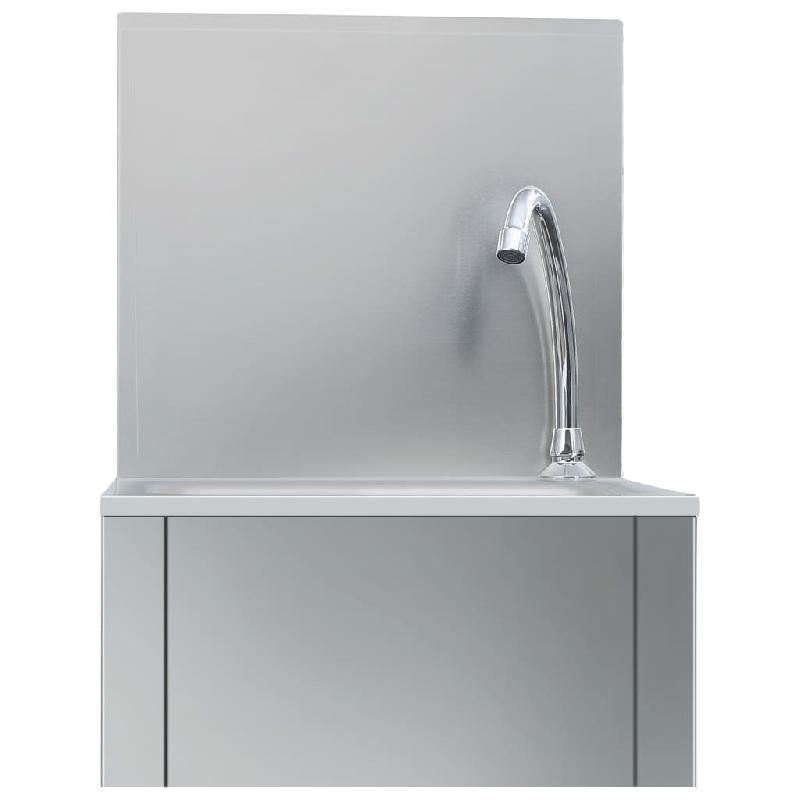 Vidaxl lavabo de lavage avec robinet et distributeur de savon inox 51114_4